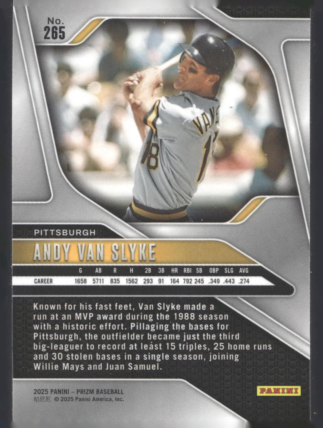 2025 Panini Prizm #265 Andy Van Slyke