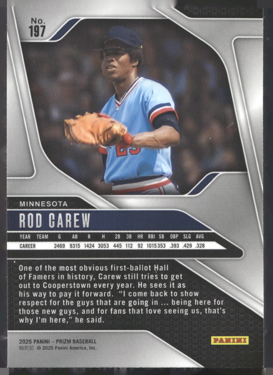 2025 Panini Prizm #197 Rod Carew