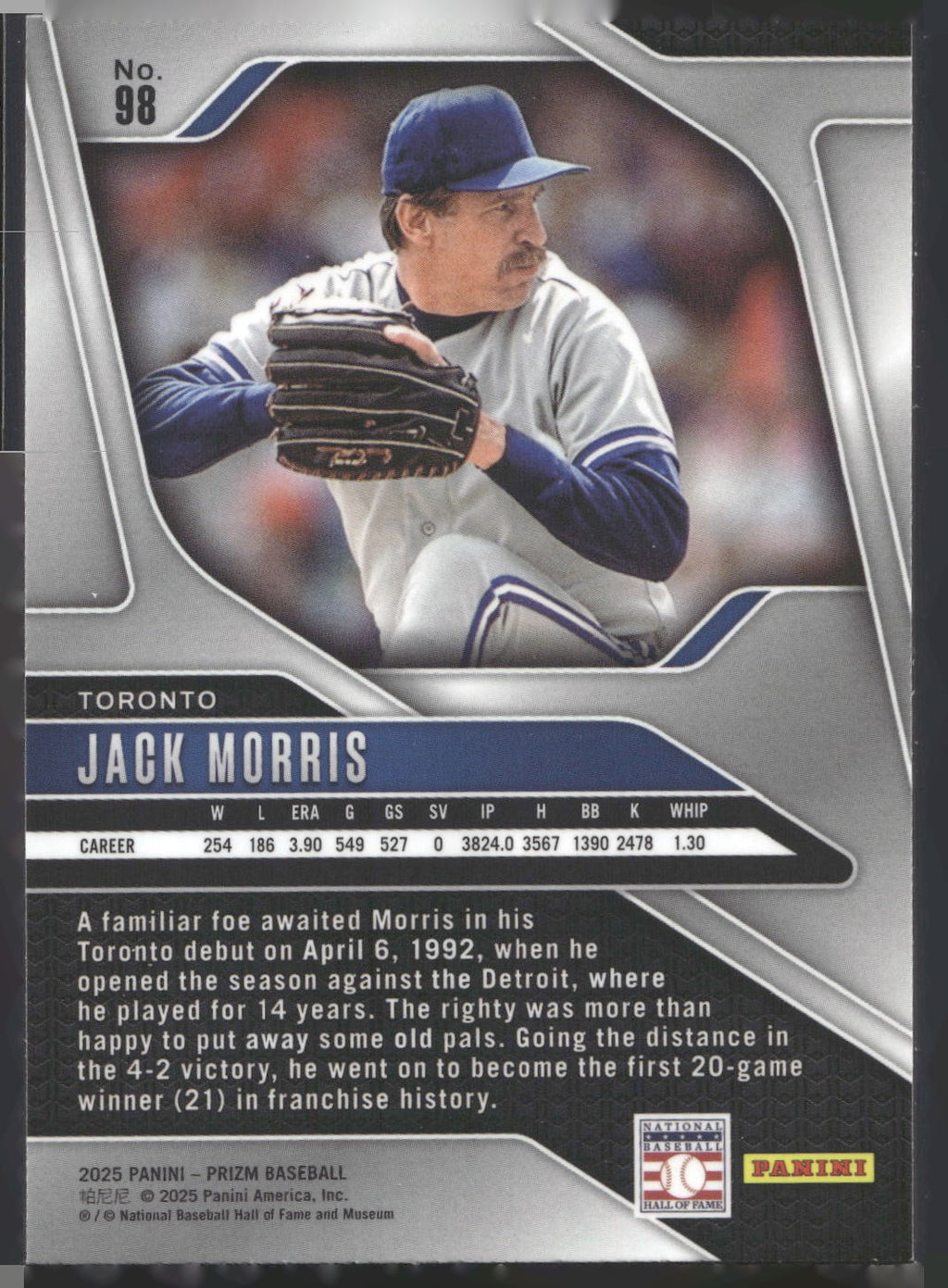 2025 Panini Prizm #98 Jack Morris