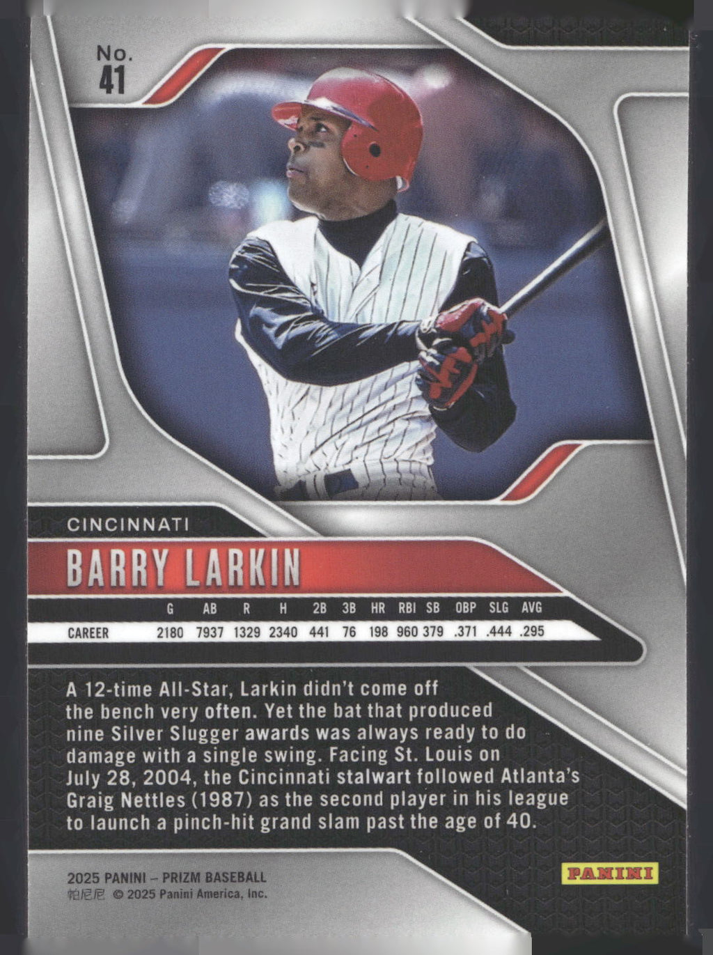2025 Panini Prizm #41 Barry Larkin