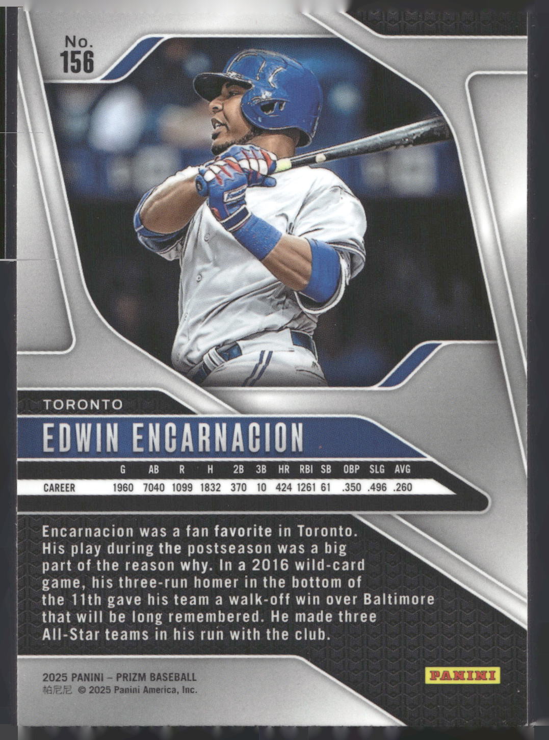 2025 Panini Prizm #156 Edwin Encarnacion
