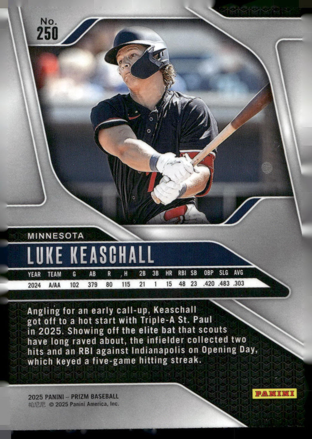 2025 Panini Prizm #250 Luke Keaschall