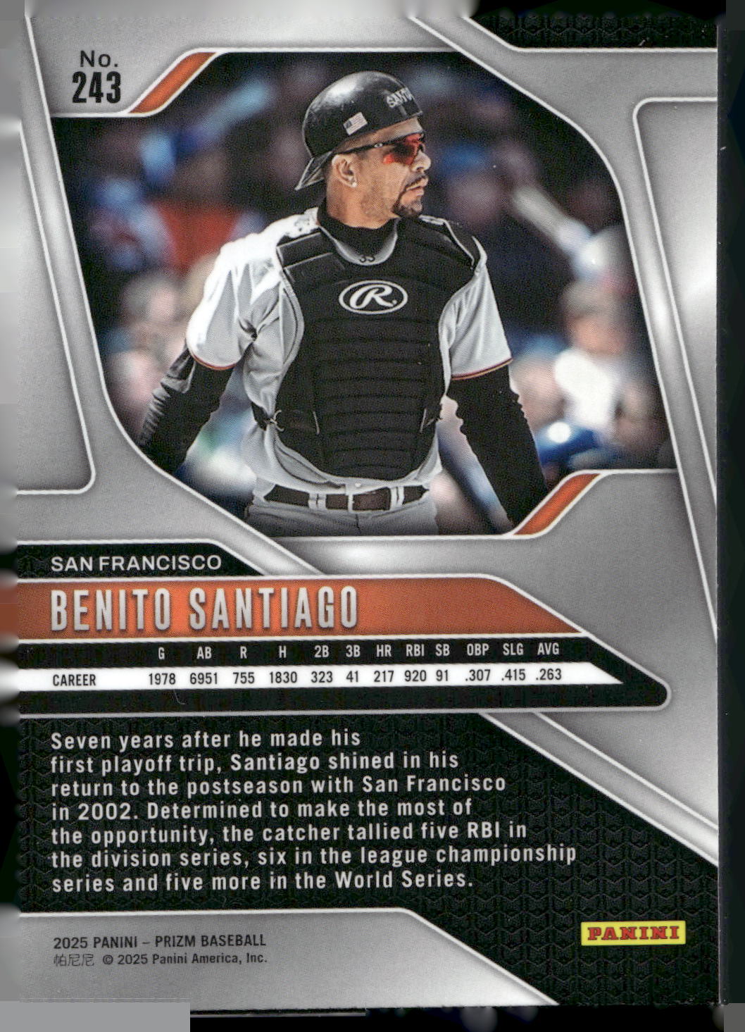 2025 Panini Prizm #243 Benito Santiago