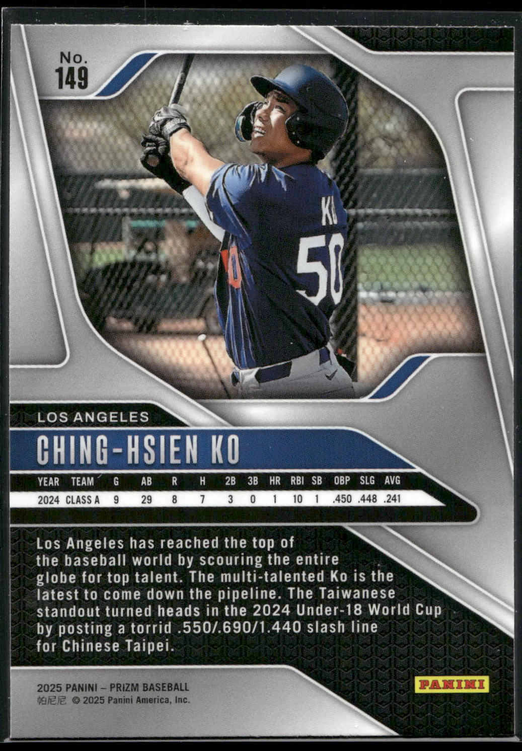 2025 Panini Prizm #149 Ching-Hsien Ko