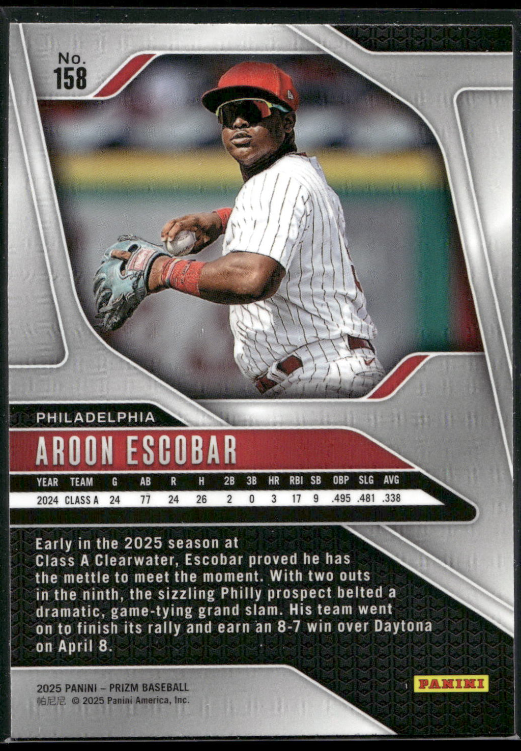 2025 Panini Prizm #158 Aroon Escobar