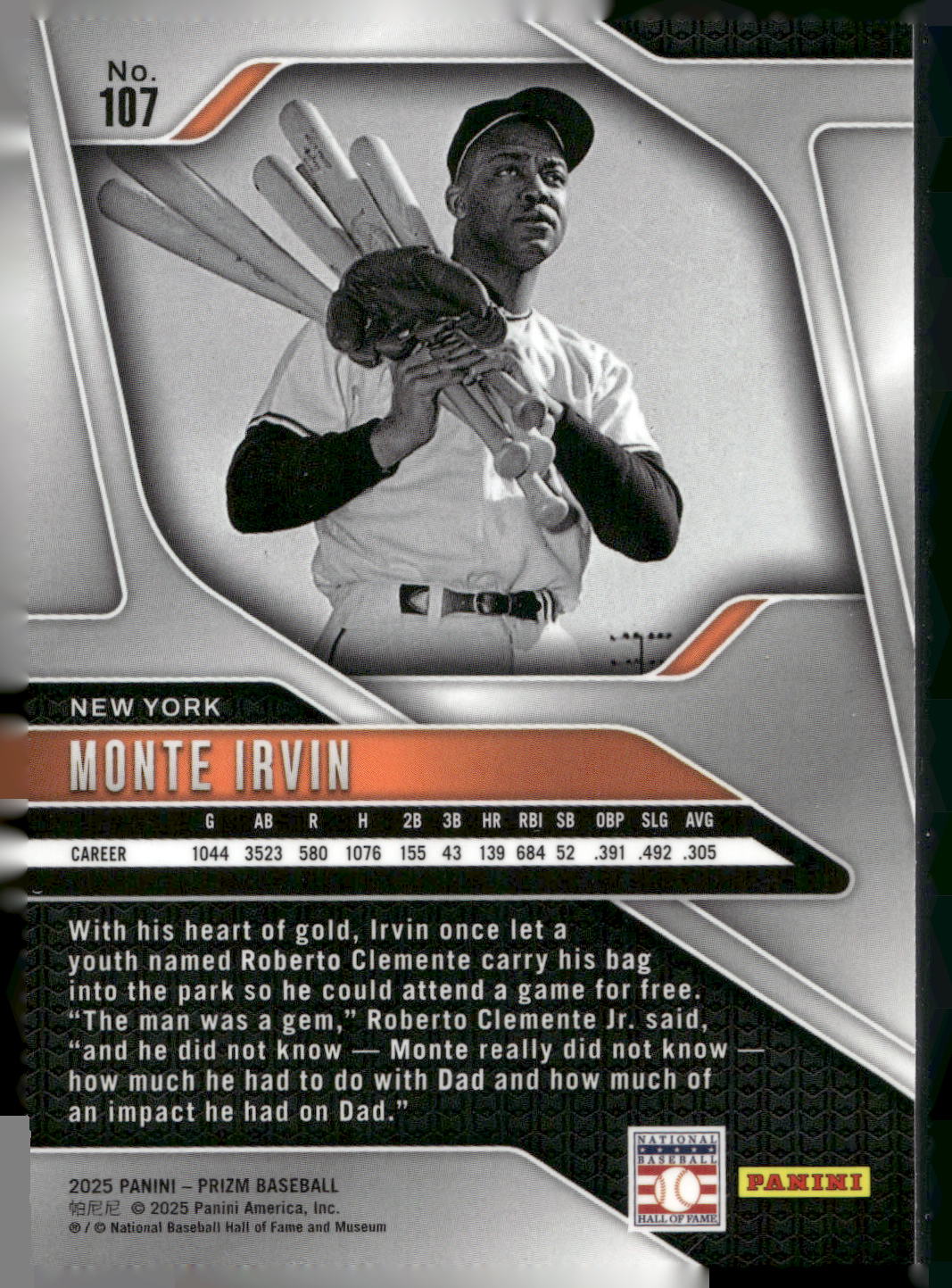 2025 Panini Prizm #107 Monte Irvin