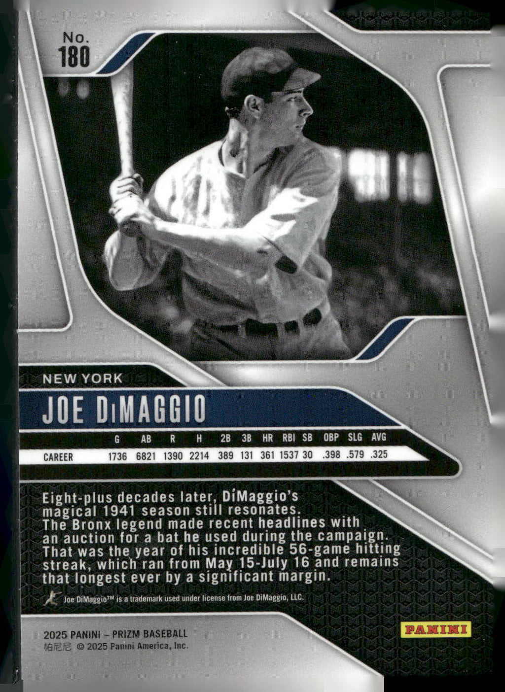 2025 Panini Prizm #180 Joe DiMaggio