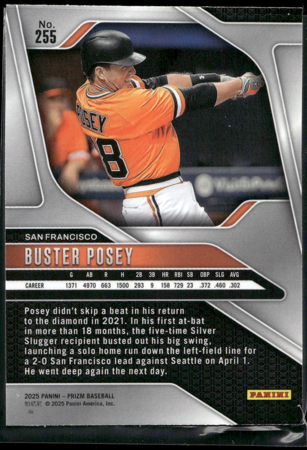 2025 Panini Prizm #255 Buster Posey