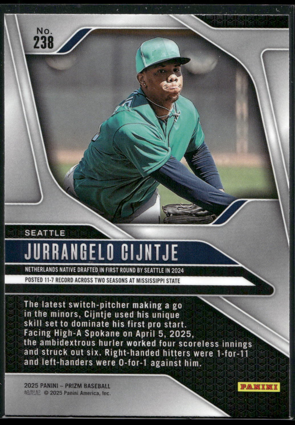 2025 Panini Prizm #238 Jurrangelo Cijntje