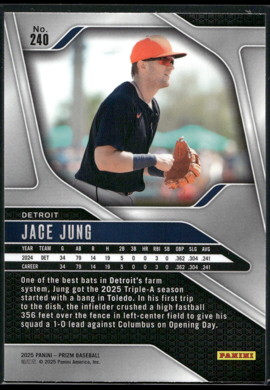 2025 Panini Prizm #240 Jace Jung