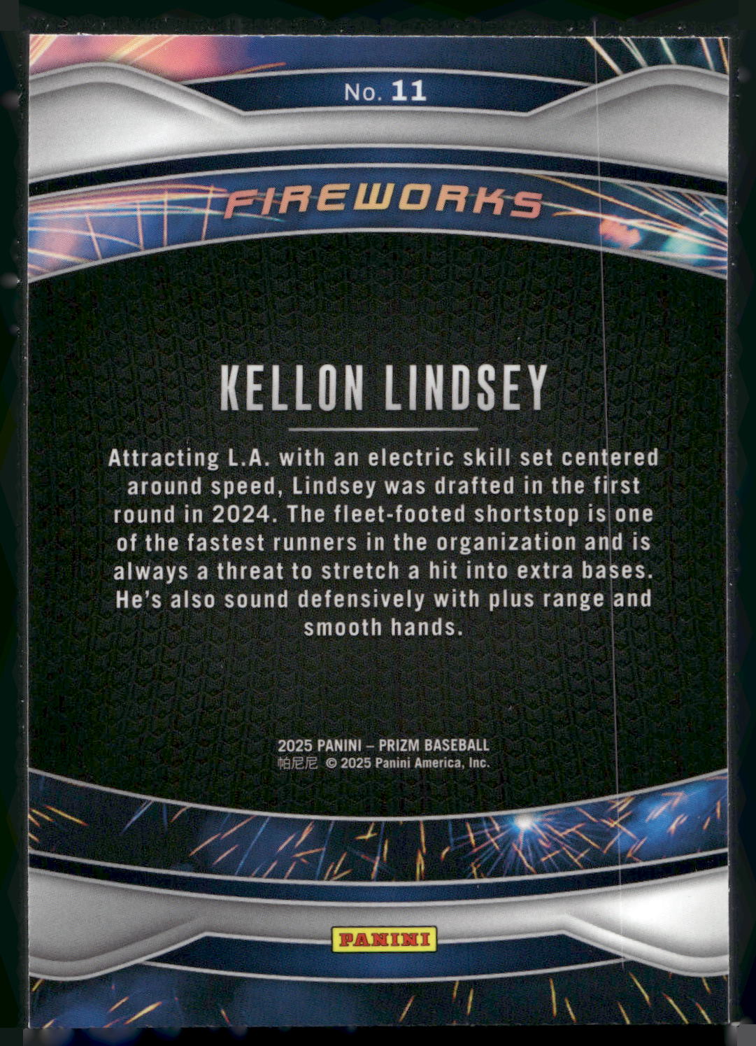 2025 Panini Prizm #11 Kellon Lindsey Fireworks