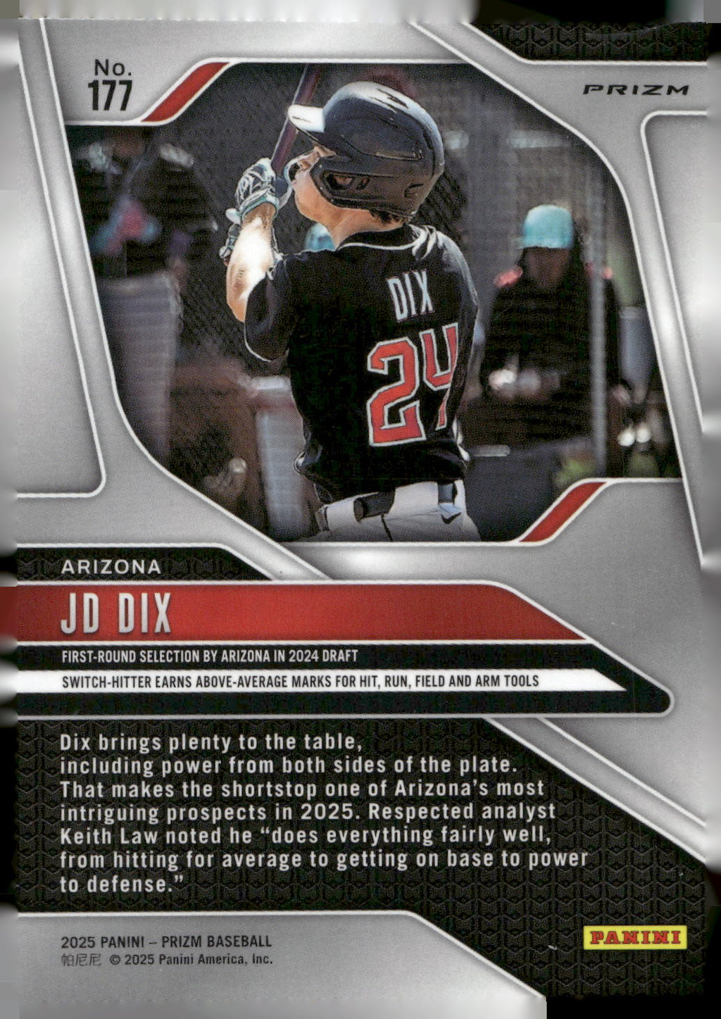 2025 Panini Prizm #177 JD Dix Blue Ice Prizms