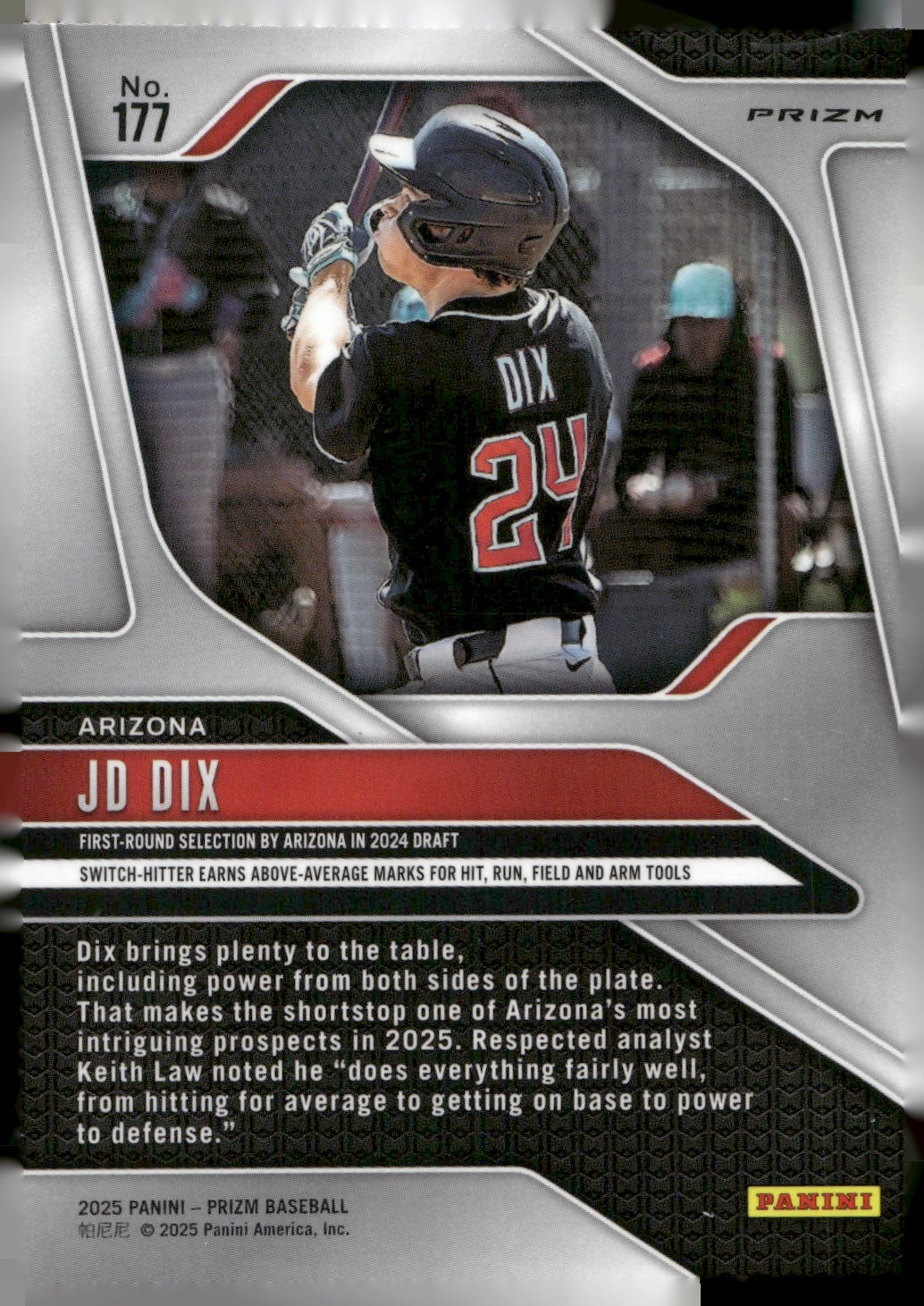 2025 Panini Prizm #177 JD Dix Blue Ice Prizms