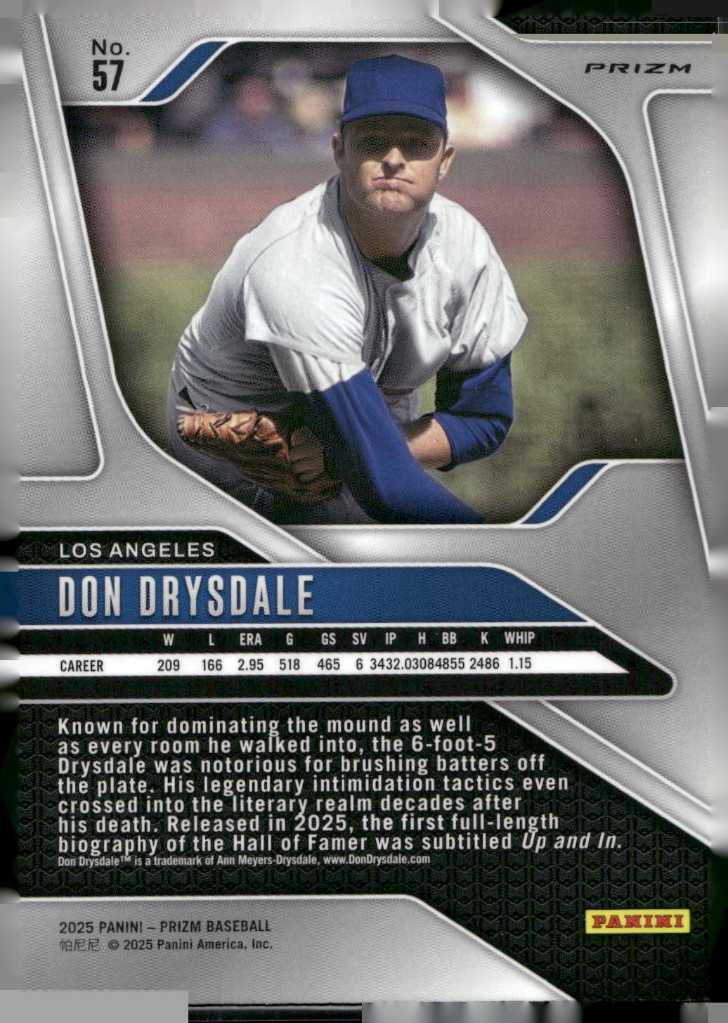 2025 Panini Prizm #57 Don Drysdale Silver Prizms