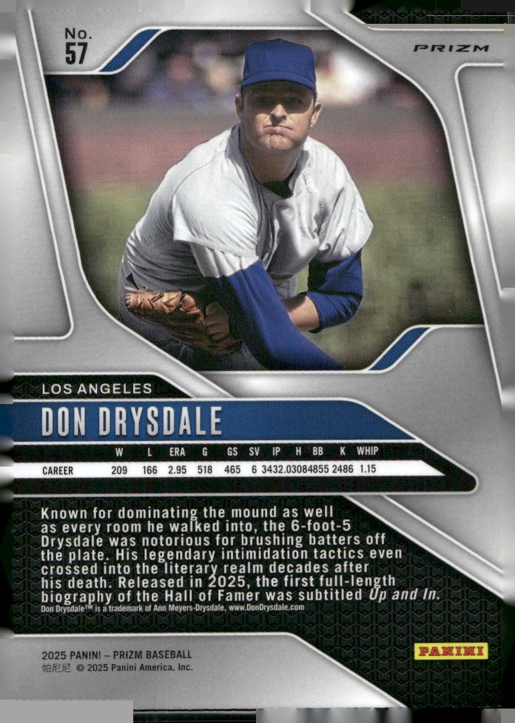2025 Panini Prizm #57 Don Drysdale Silver Prizms