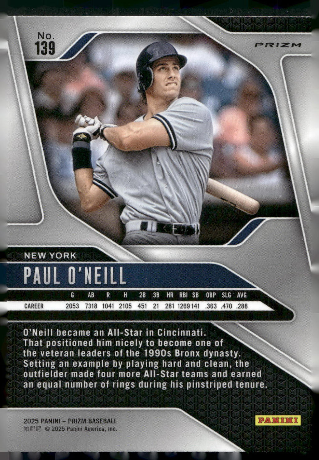 2025 Panini Prizm #139 Paul O'Neill Silver Prizms