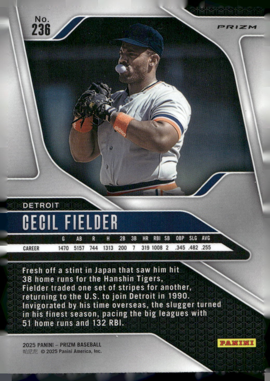 2025 Panini Prizm #236 Cecil Fielder Silver Prizms