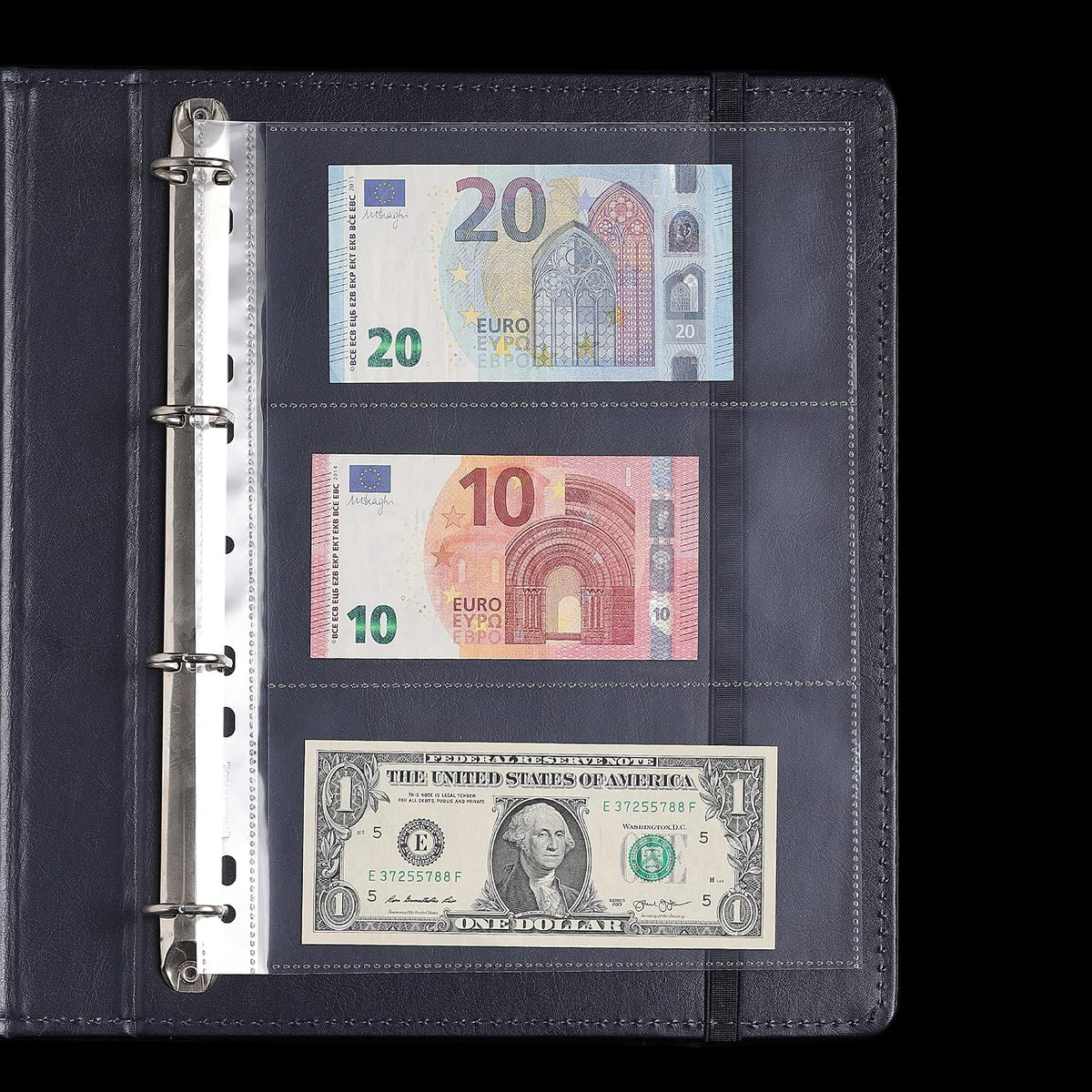 100 Pack 3-Pocket Currency Pages Paper Money Stamp Album Sheets
