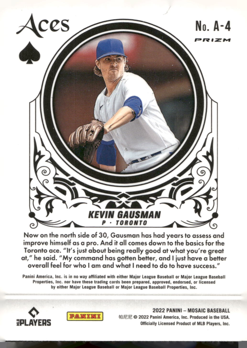 2022 Panini Mosaic #A-4 Kevin Gausman Aces Green Mosaic