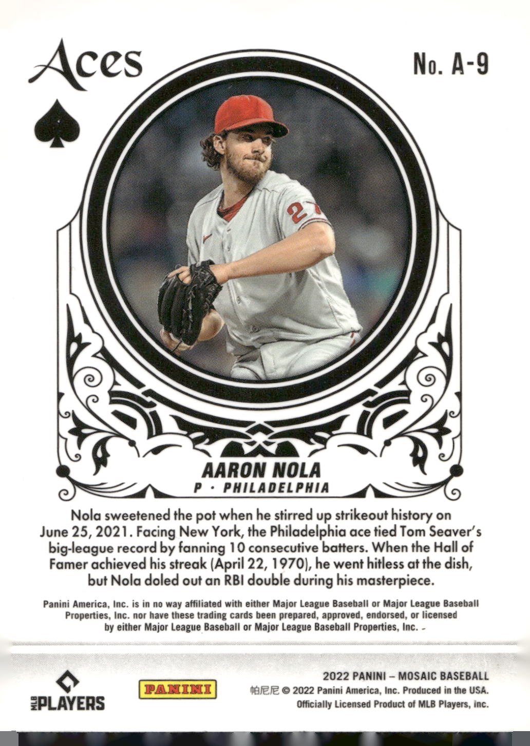 2022 Panini Mosaic #A-9 Aaron Nola Aces
