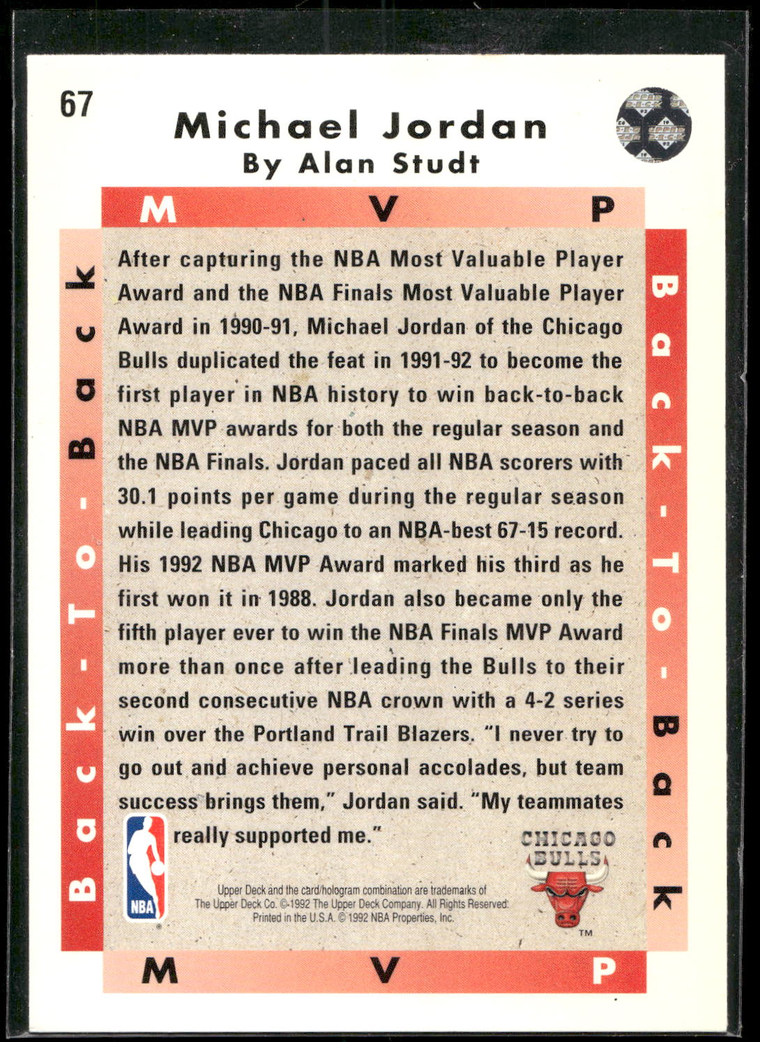 1992-93 Upper Deck #67 Michael Jordan
