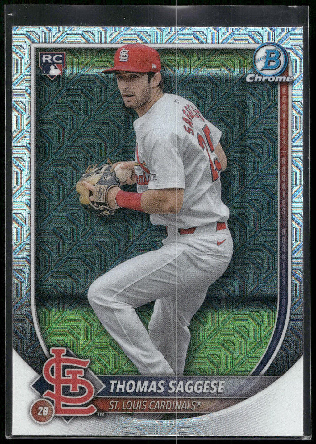 2025 Bowman #57 Thomas Saggese Chrome Mojo Refractor