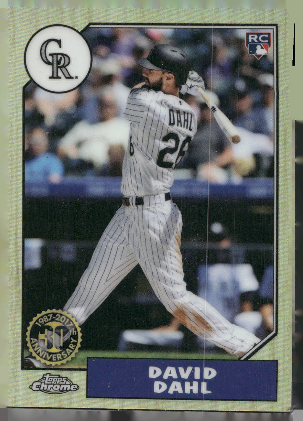 2017 Topps Chrome #87T-24 David Dahl 1987 Topps Baseball 30th Anniversary