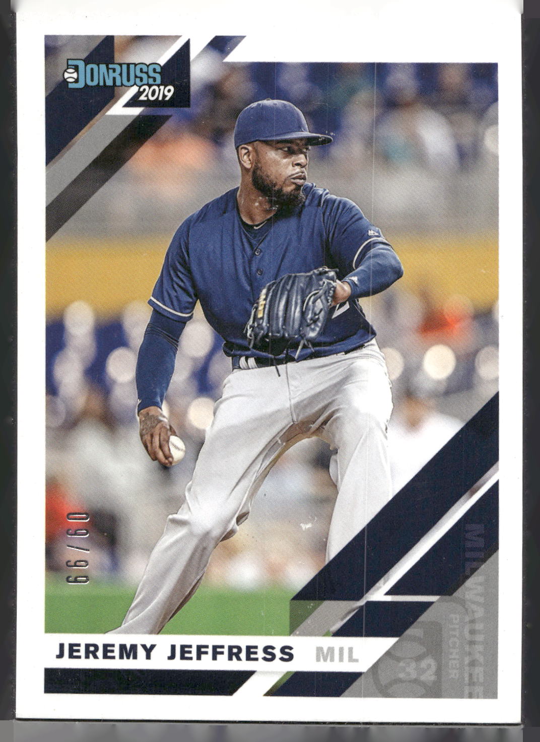 2019 Donruss #94 Jeremy Jeffress Season Stat Line #/99