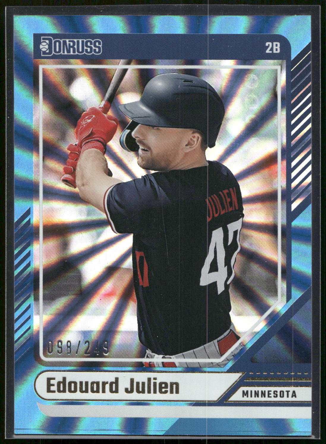 2024 Donruss #39 Edouard Julien Carolina Blue Laser #/249