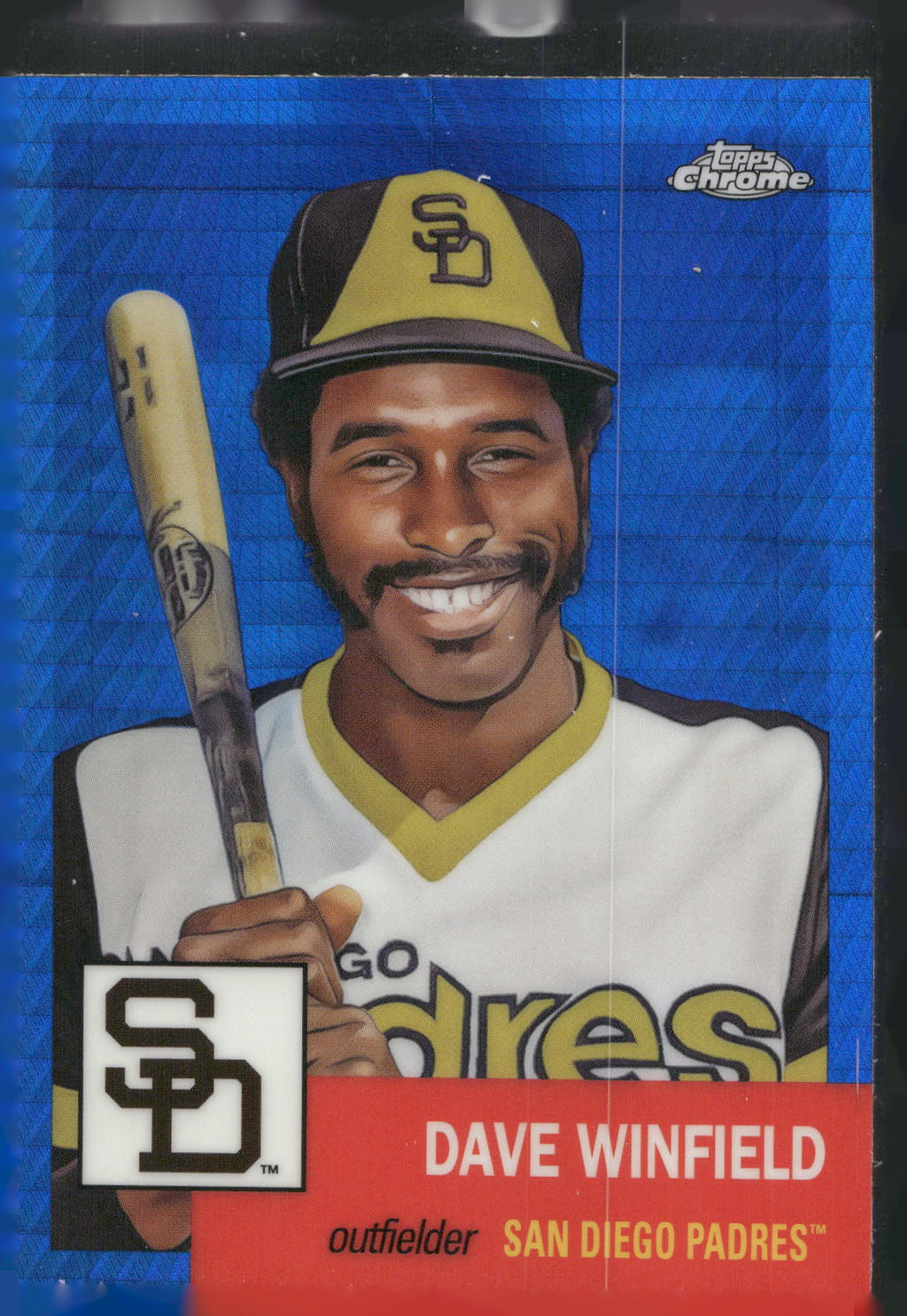 2022 Topps Chrome Platinum Anniversary #376 Dave Winfield Blue Prism Refractor