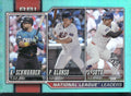 2026 Topps #11 National League Leaders RBI Schwarber Alonso Soto Aqua Holo Foil