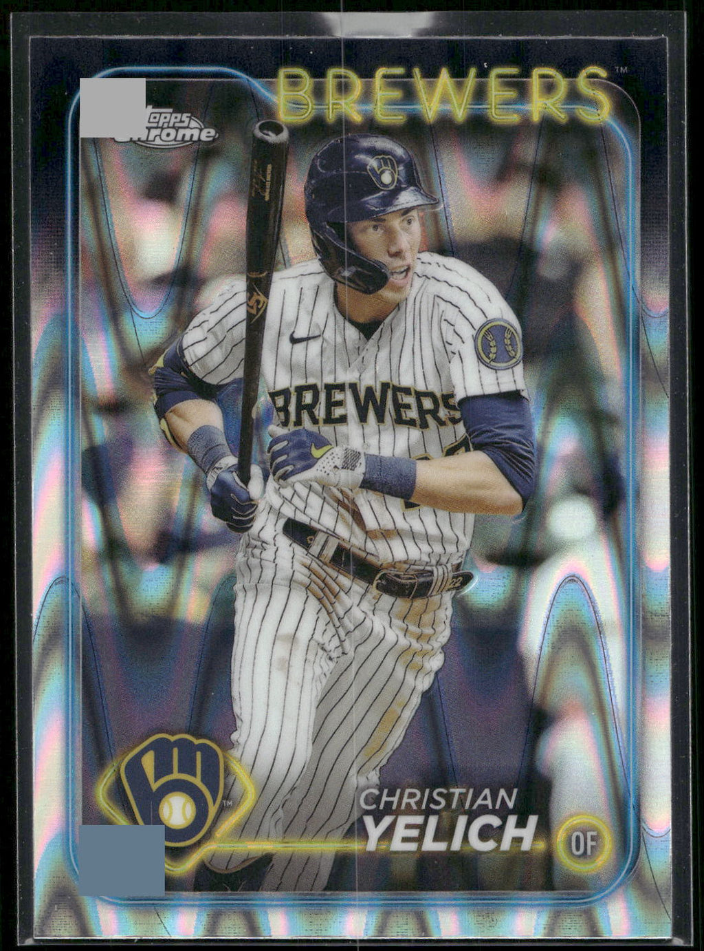 2024 Topps Chrome #253 Christian Yelich Aqua Raywave Refractors #/199