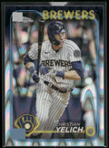 2024 Topps Chrome #253 Christian Yelich Aqua Raywave Refractors #/199