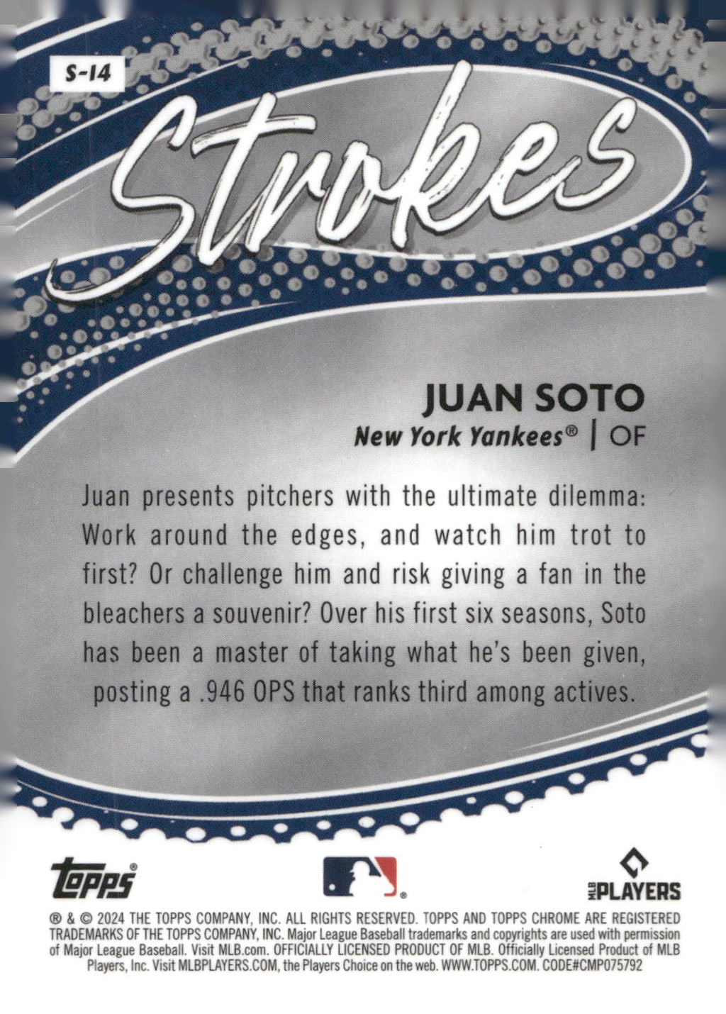 2024 Topps Chrome #S-14 Juan Soto Strokes