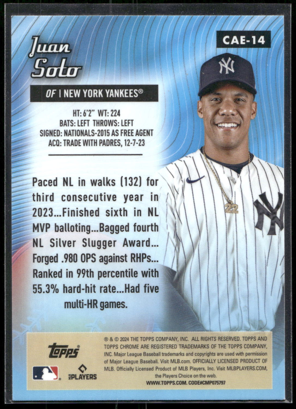 2024 Topps Chrome #CAE-14 Juan Soto Chrome All-Etch