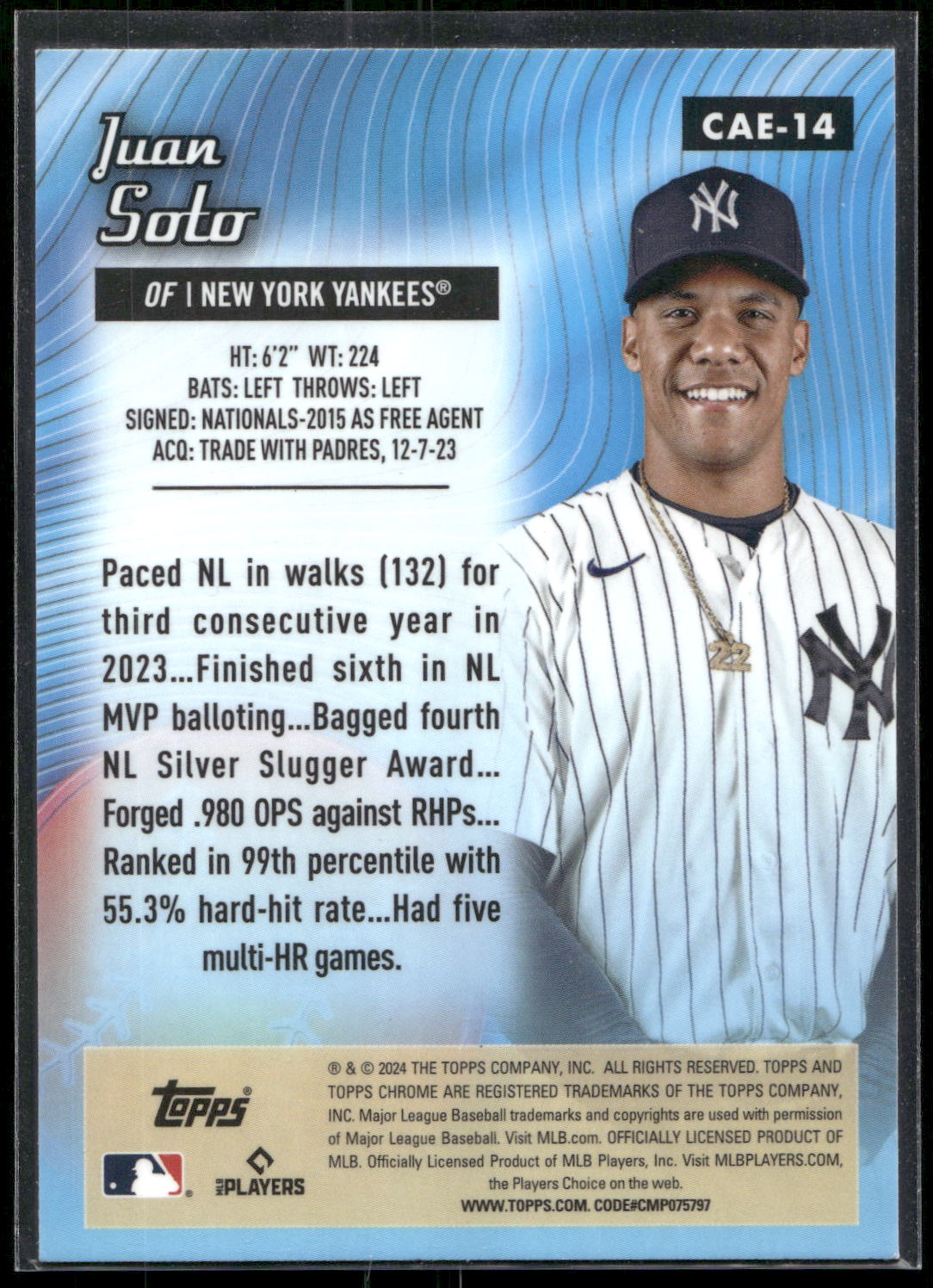 2024 Topps Chrome #CAE-14 Juan Soto Chrome All-Etch