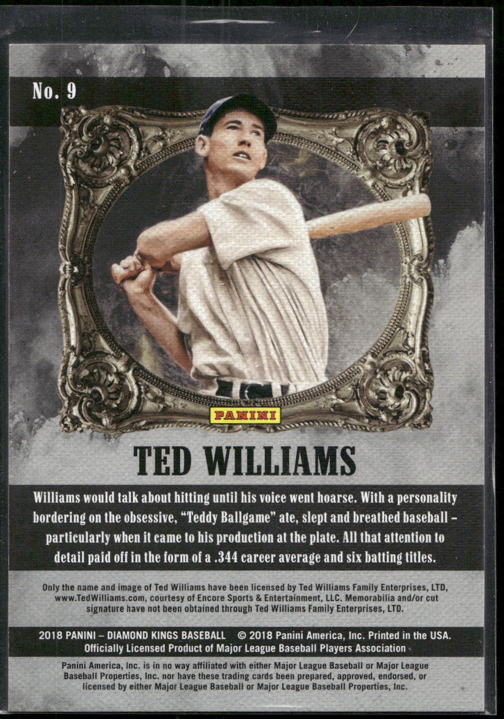 2018 Panini Diamond Kings #9 Ted Williams Artist's Proof Red