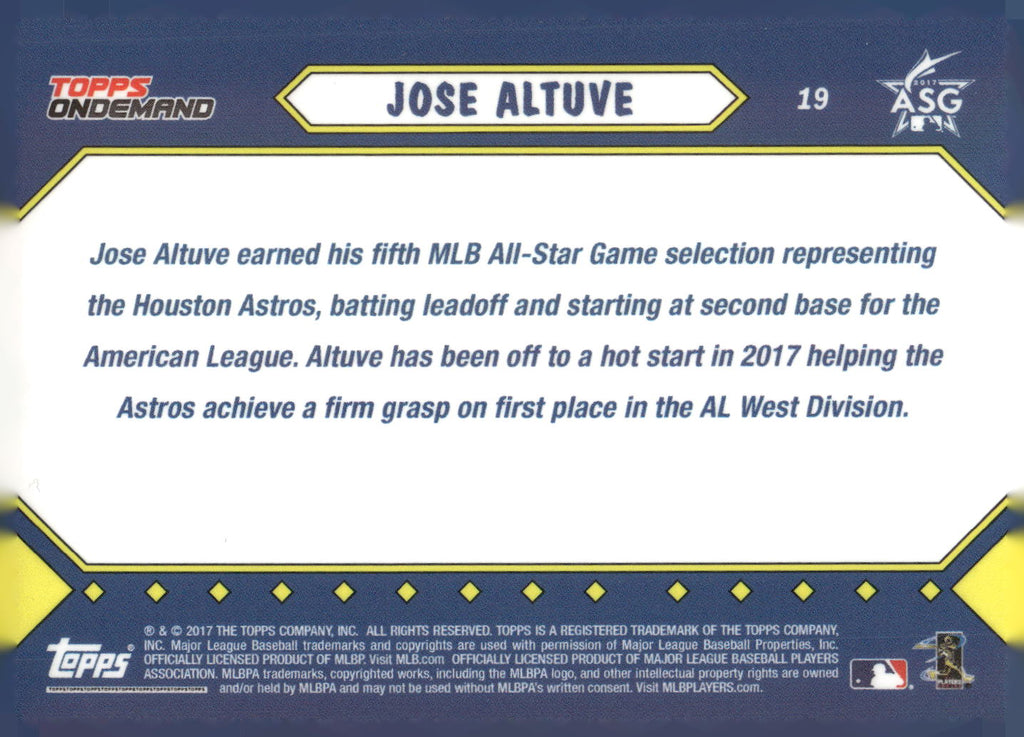 2017 Topps On-Demand Set 3: All-Star Game Homage to '87 #19 Jose Altuve