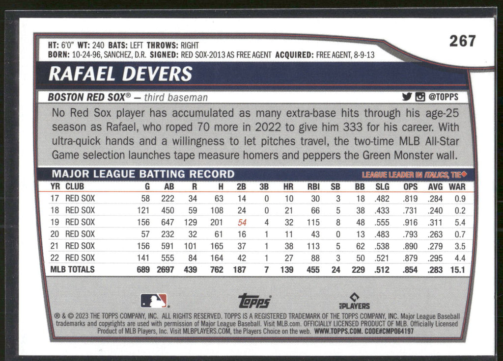2023 Topps Big League #267 Rafael Devers