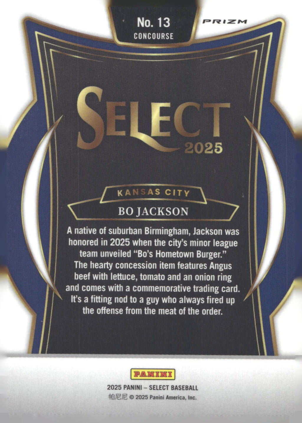 2025 Panini Select #13 Bo Jackson Silver Prizms