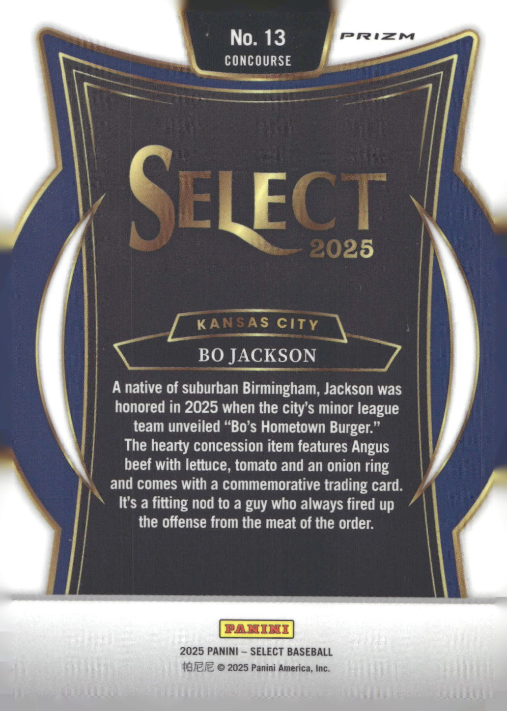 2025 Panini Select #13 Bo Jackson Silver Prizms
