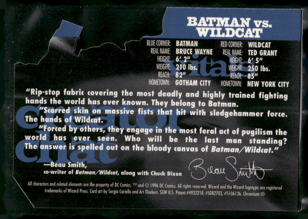 1997 Wizard Magazine Series 4 #12 Batman vs Wildcat