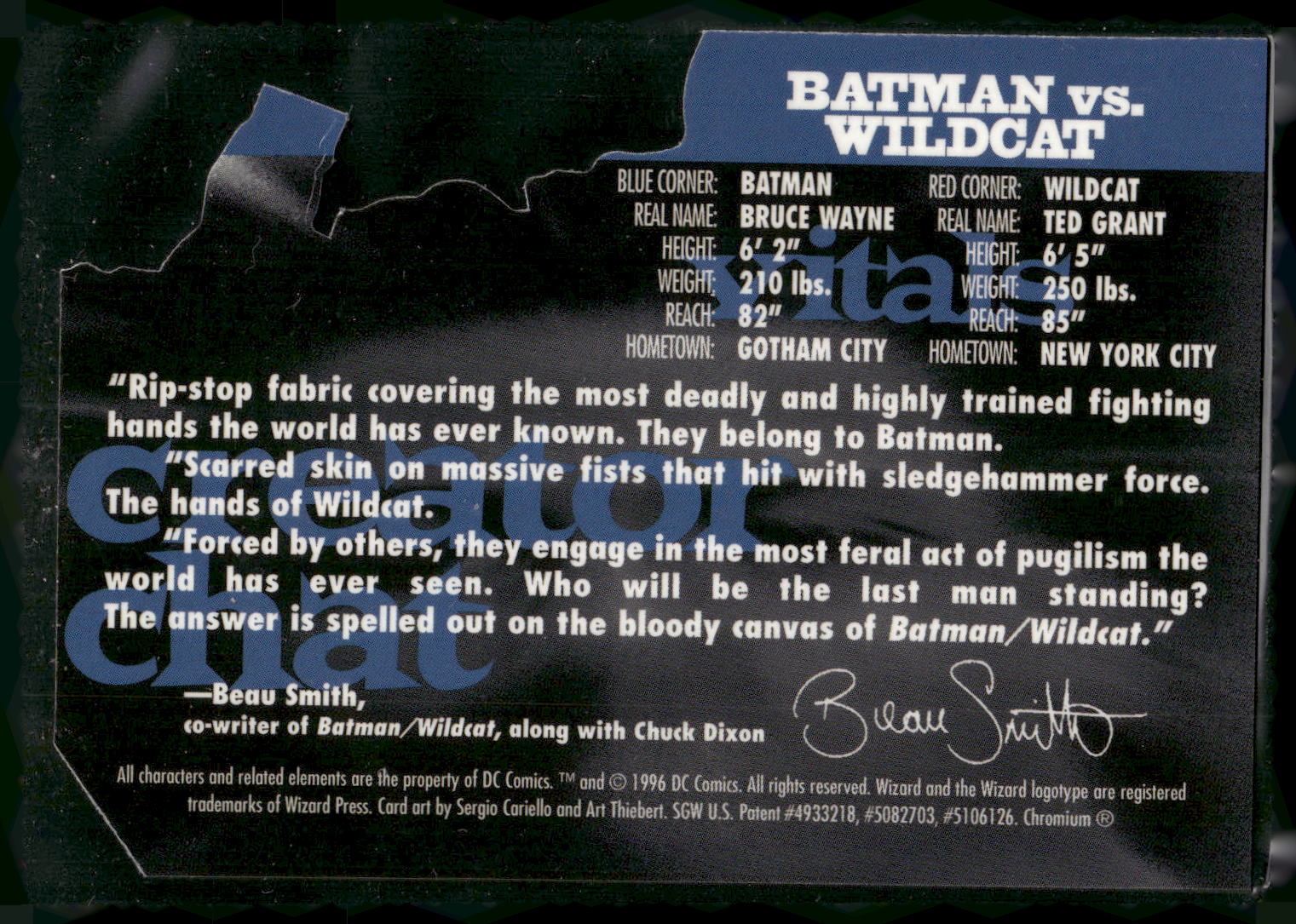 1997 Wizard Magazine Series 4 #12 Batman vs Wildcat