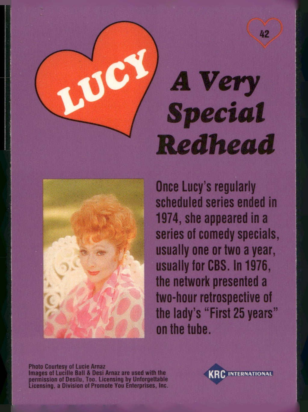 1995 KRC International Lucy: Moments & Memories #42 A Very Special Redhead