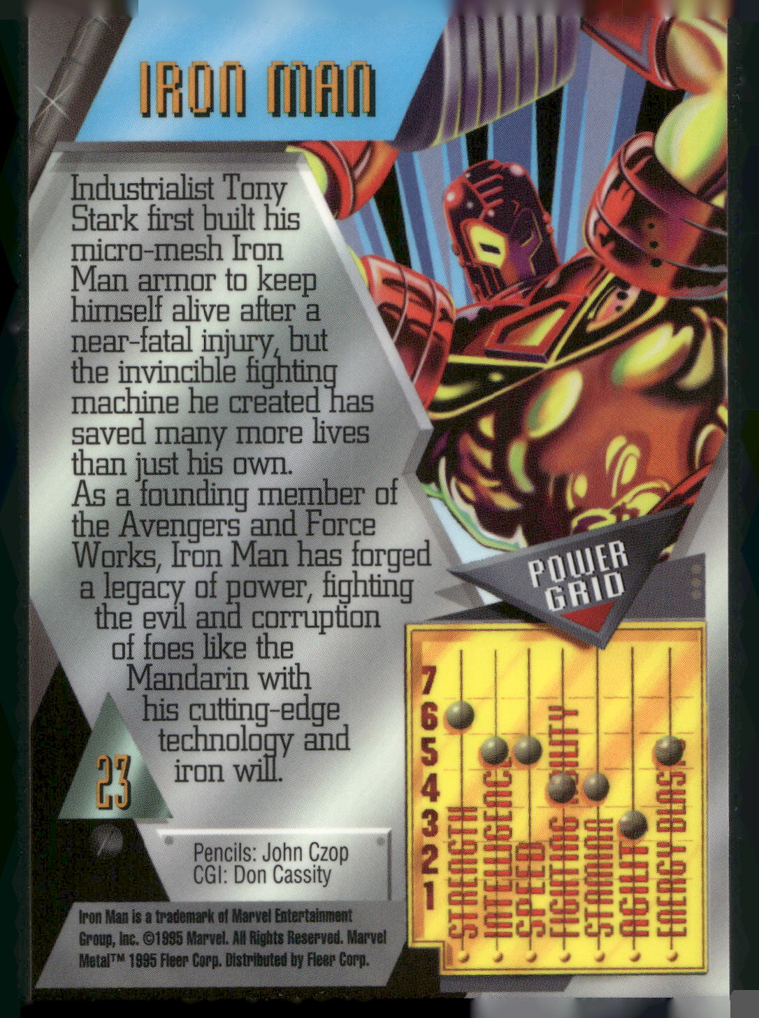 1995 Metal Marvel #23 Iron Man
