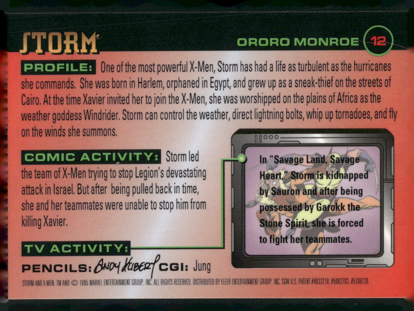 1995 Ultra X-Men Chromium #12 Storm
