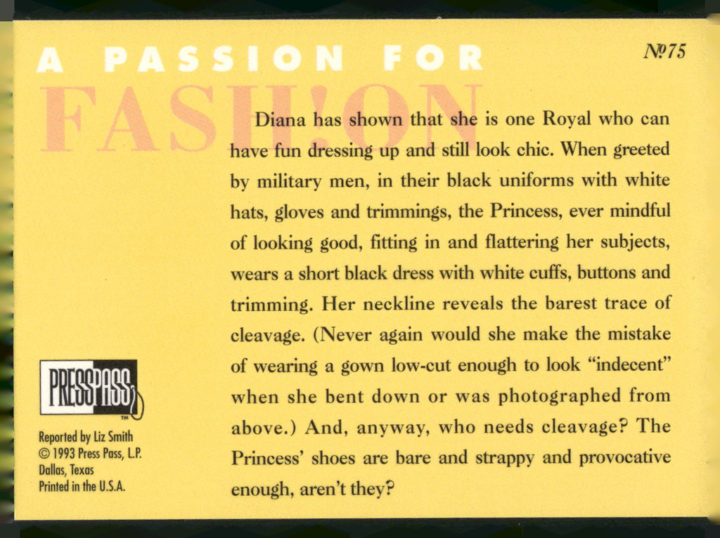1993 Press Pass The Royal Family #75 Fun dressing up and still look chic