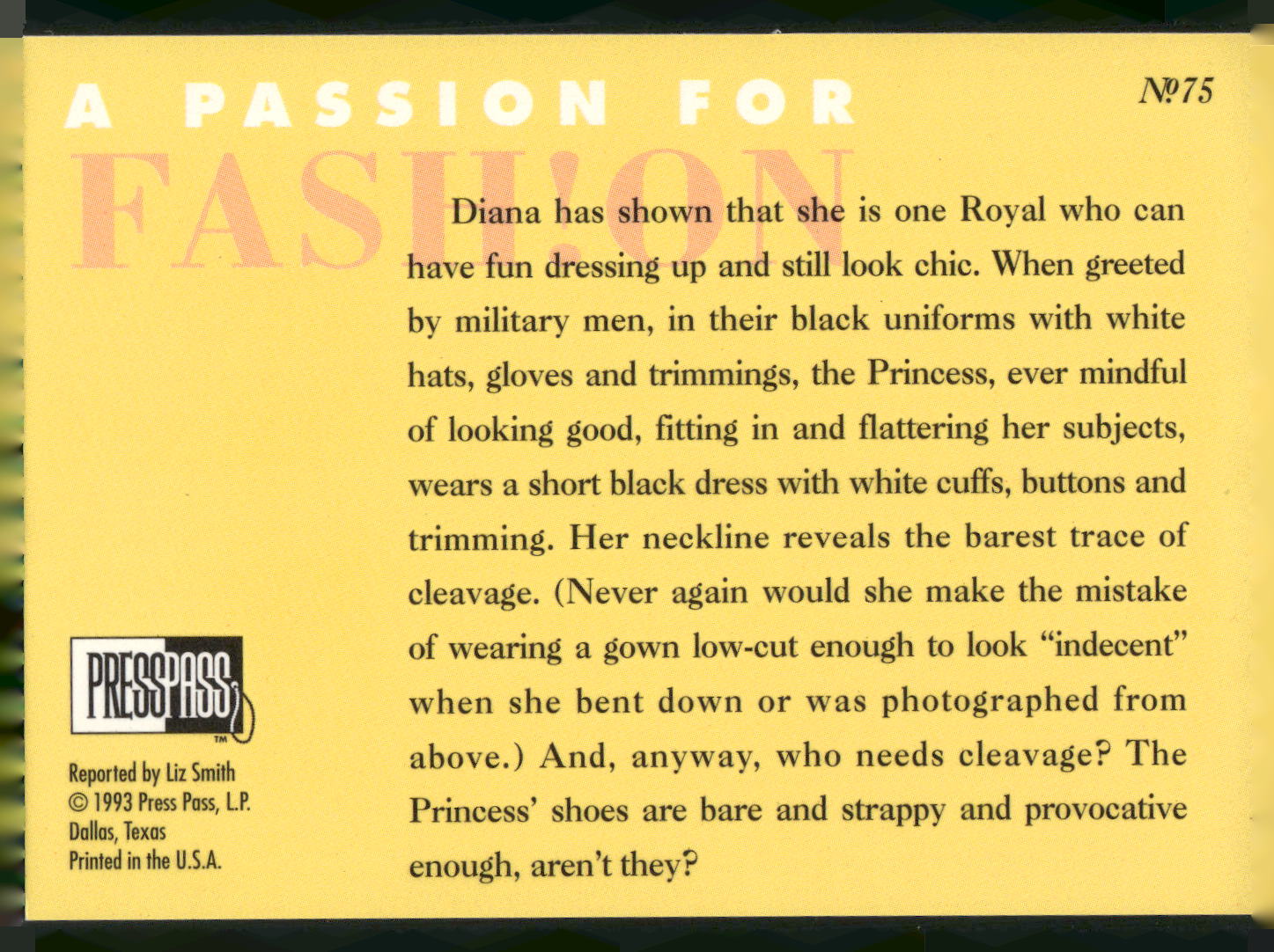 1993 Press Pass The Royal Family #75 Fun dressing up and still look chic