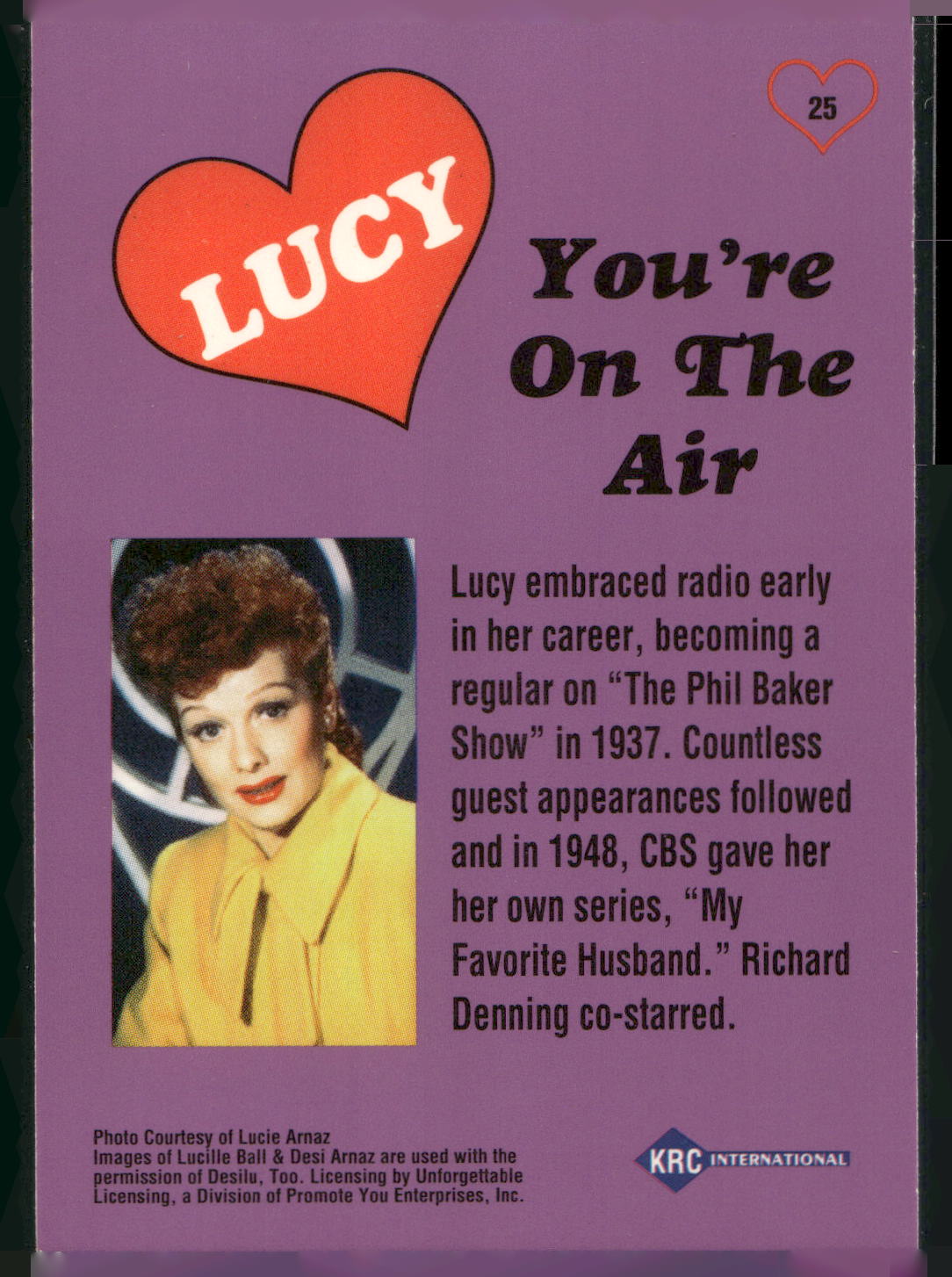 1995 KRC International Lucy: Moments & Memories #25 You're On The Air
