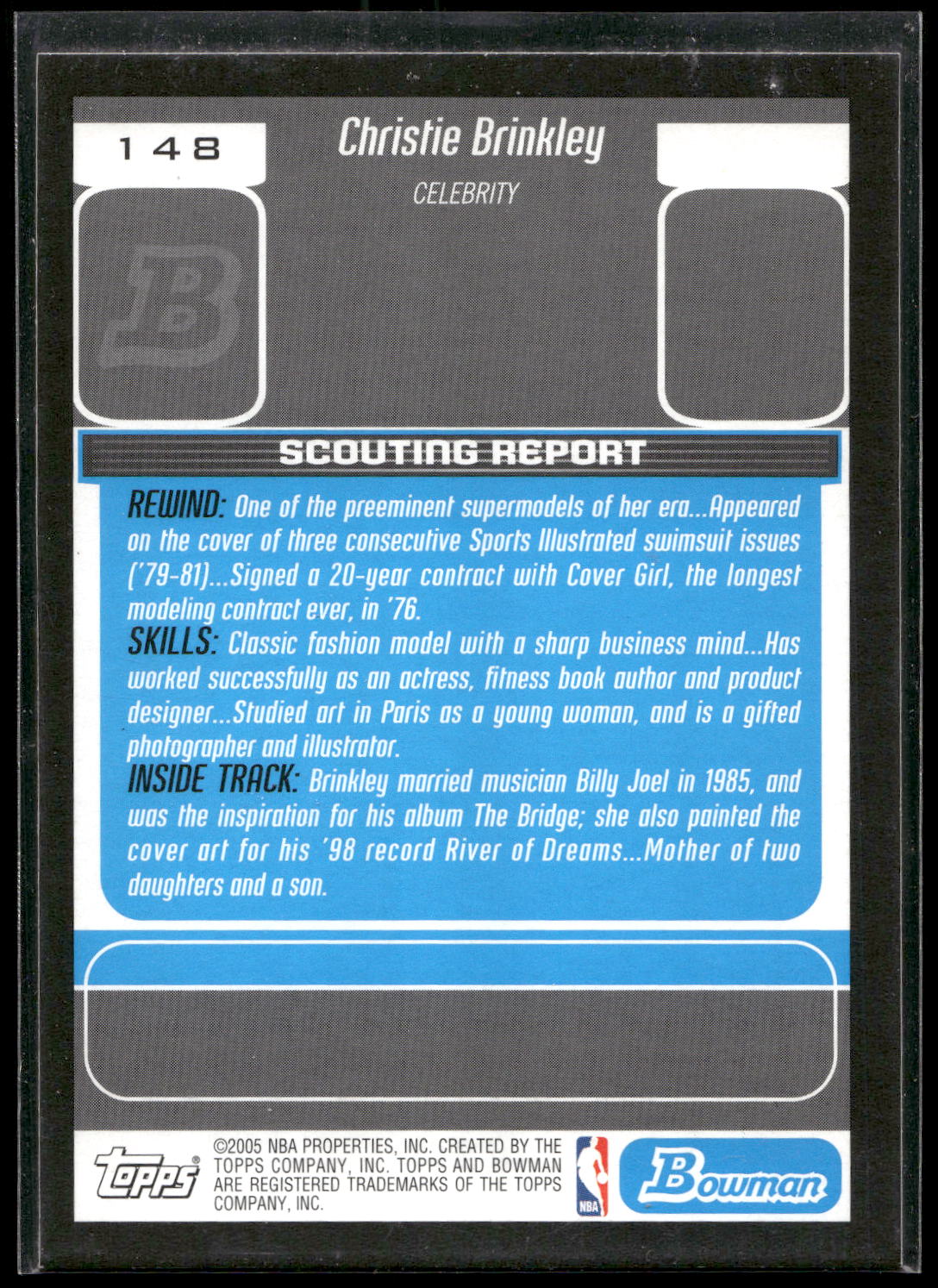 2005-06 Bowman #148 Christie Brinkley Gold